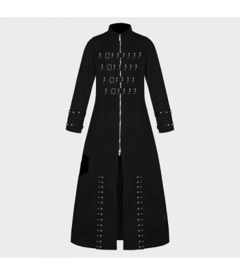 Men Pinhead Hellraiser Vampire Long Gothic Coat | Men Gothic Black Trench Coat